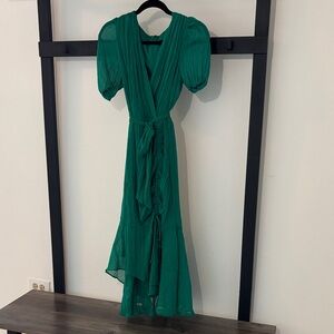 DKNYC Teal Maxi Wrap Dress